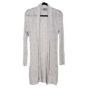 Cyrus Ribbed Knit Cardigan Sweater Womens Size XL Grey Open Long Sleeve Duster